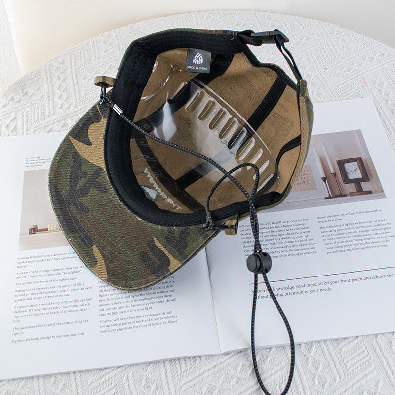 Wholesale Outdoor Trendy Brand Functional Wind Drawstring Camouflage Baseball Cap